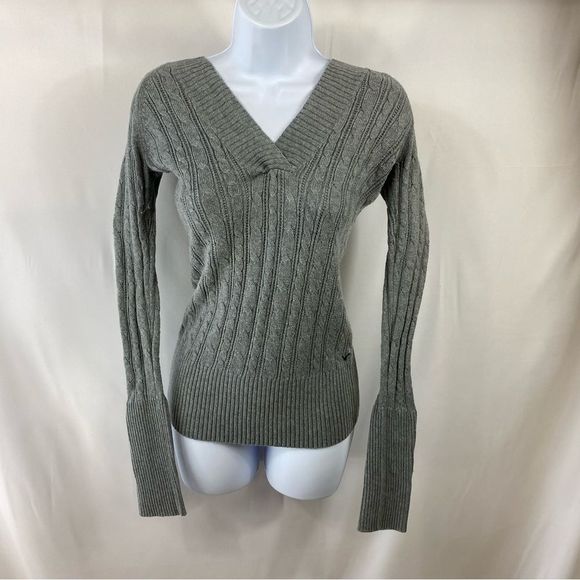 American Eagle Outfitters Sweaters - American Eagle Outfitters Womens Sweater Medium Gray Pullover Long Sleeve Hoodie